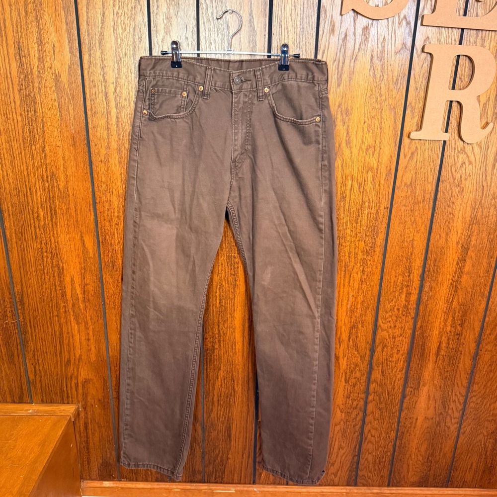 Brown Straight Leg 505 Pants Levis Mens 32x34 Cotton Dark Academia Casual Jeans